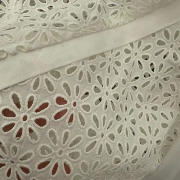 3.1 Phillip Lim White Broderie Anglaise Cotton Puff Sleeve Top Crewneck Xsmall - Picture 5 of 7